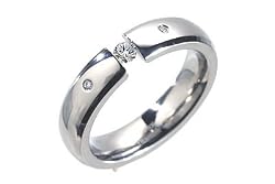 Pinnacle Diamond Titanium Tension Set Ring