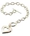 Sterling Silver Charm Link Weighter Bracelet Toggle with one Heart Charm