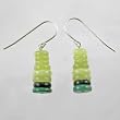 Serpentine, Jet and Amazonite Earrings, #10745