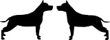 Two opposing silhouettes of an AMERICAN STAFFORDSHIRE TERRIER vinyl decal available in two sizes and many colors