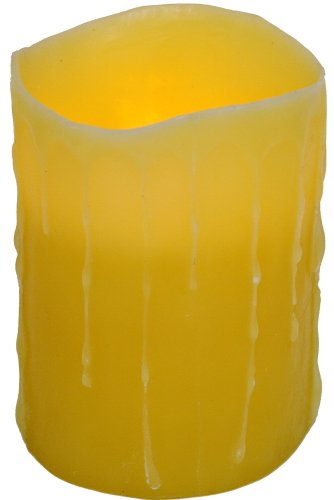 Gerson Everlasting Glow 6-Inch-by-4-Inch Flameless Drip Wax Candle with Timer