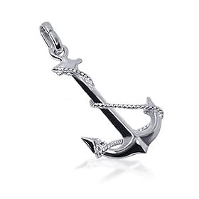 Buy .925 Sterling Silver Anchor Charm 27 MM X 15 MM Pendant by Gem Avenue