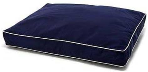 Dog Gone Smart Bed Canvas Rectangular Pet Bed with Ecru Piping, Navy, X-Large