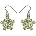 Earring In Sterling Silver & Peridot Gemstone Hand Engraved Indian Style 1.75 " (gpers017erng)