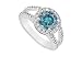 Blue Diamond Engagement Ring : 14K White Gold - 1.25 CT Diamonds