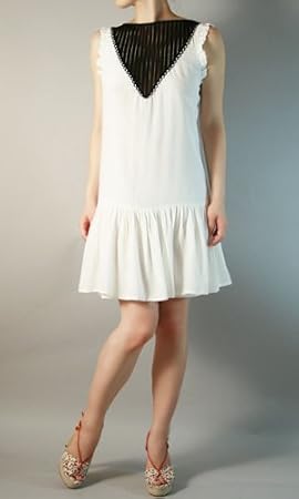Andrea Sleeveless Knee length Dress with Embriodered Chest