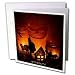 Sandy Mertens Halloween Designs - Halloween Cat, House and Bat Luminaries - Greeting Cards-12 Greeting Cards with envelopes