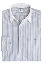 Long Sleeve White Collar Stripe Poplin Shirt