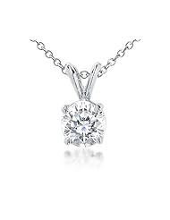 0.50 Carat (ctw) 14k White Gold Round Diamond Solitaire Pendant