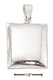 Sterling Silver High Polish Rectangular Puffy Locket Pendant