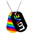 Handcrafted Rainbow Pride Love ID Dog Tag