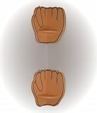 S/2 Baseball Glove Corner Shelves - Yellow