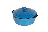Pinnacle Ceramic Non-Stick Bakeware, 1.5 Quart Round Baker with Lid, Blue