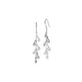 14K White Gold 0.09 ct. Diamond Dangle Earrings