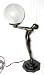Art Deco Nude Lady Table Lamp Statue Bronze Woman