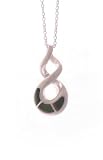 Silver Pikorua double twist Pendant with Jade