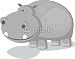 Wallmonkeys Peel and Stick Wall Decals - Hippo - Removable Graphic