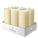 Simply Soson 3 x 6 Inch Ivory Unscented Pillar Candle Bulk Set - Dripless, Scent Free Paraffin Wax Candle Pillars - Medium Size Wedding or Home No Drip Candles - 6 Pack