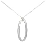 Sterling Silver Sculpted Oval Pendant, 18