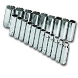 S K Hand Tools (SKT1947) 21 PIece 1/2 Drive 6 Point Deep Metric Socket Set