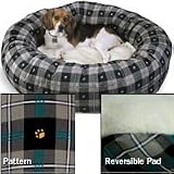 Bagel Bed - Pawprint - Medium - 35 in
