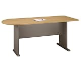 Light Oak and Sage Peninsula Table