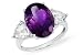 5 3/8 Carat Amethyst and Green Amethyst 14K White Gold Ring