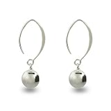 Sterling Silver Dangling Bead Sweep Earrings