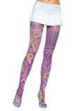 Opaque Sexy Tights Hosiery Leg Wear with Retro Multi Color Print