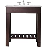 Loft Single-Sink Bathroom Vanity with Vitreous China Countertop - Dark Waln ....