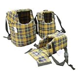 3 PC PET BACKPACK BLUE/ YELLOW PLAID PET CARRIER