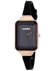 RumbaTime Womens 17738 Union Gem Analog Display Japanese Quartz Black Watch