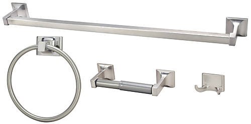 Black Friday Hardware House 689497 Sunset Collection 4-Piece Bathroom Accessory Set, Satin Nickel Deals