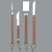 LamsonSharp Classic Rosewood Bbq 4-Piece Set (Turner, Fork, Tongs & Knife)