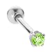 2mm Peridot 14K White Gold Cartilage Stud Earring