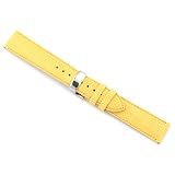Watch Band Genuine Lizard Yellow 22mm