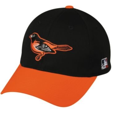MLB ADULT Baltimore ORIOLES Home Black/Orange Hat Cap Adjustable Velcro TWILL