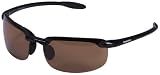 Select-A-Vision Coppertone Polarized High Performance Sunglass, Shiny Black Frame, Brown Lens