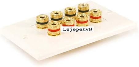 High Quality Banana Binding Post Decora Style Wall Plate for 4 Speakers - Coupler Type