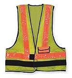 Condor 1YAD3 Safety Vest, LED, Mesh, Lime/Orange