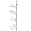 Tension Rod with 4 Baskets - White