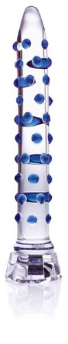 Don Wand Nubby LED Glass Pleasure Wand, Blue