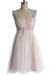 Short Beaded Lace Charmeuse Bridesmaid Dress/Party Dress/Mini Dress 
