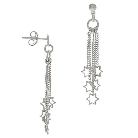 Sterling Silver Star of David Charm Earrings