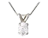 1.00 ct.tw Oval Diamond Solitaire Pendant in 14 kt. White Gold