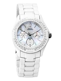 GUESS&reg; #G12543L Women's WaterPro White Rock Candy Multi-Function Watch