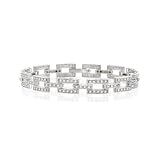 ELEGANT GENUINE 14K WHITE GOLD DIAMOND BRACELET
