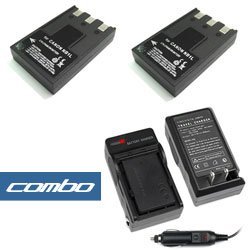 Bargaincell- 3-Piece Value Pack Canon compatible NB1L, NB-1L (2) Camcorder batteries (1) charger