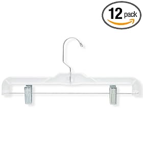 Honey-Can-Do HNG-01180 Skirt and Pant Hanger, Crystal Clear, 12-Pack