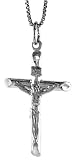Sterling Silver 1 7/16' (37mm) Tube Crucifix Pendant